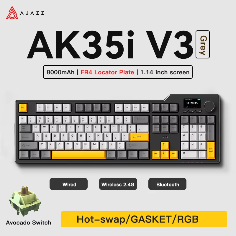 Gaming Keyboard Tkl - Ajazz AK35I V3/V4 MAX トライモード有線Bluetoothワイヤレスゲーミングキーボード ガスケットマウント