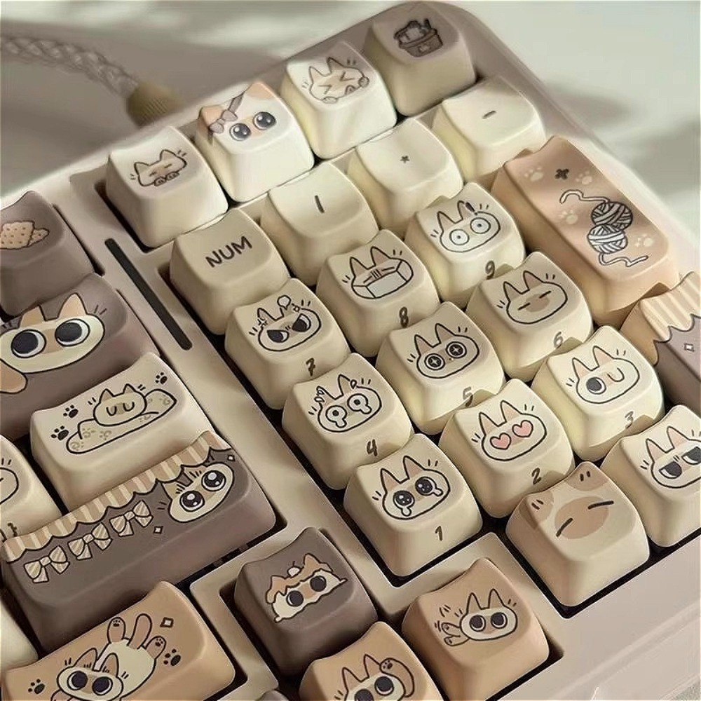 Gaming Keyboard Tkl - かわいい猫キーキャップ MAO プロファイル PBT 素材染料昇華 60%