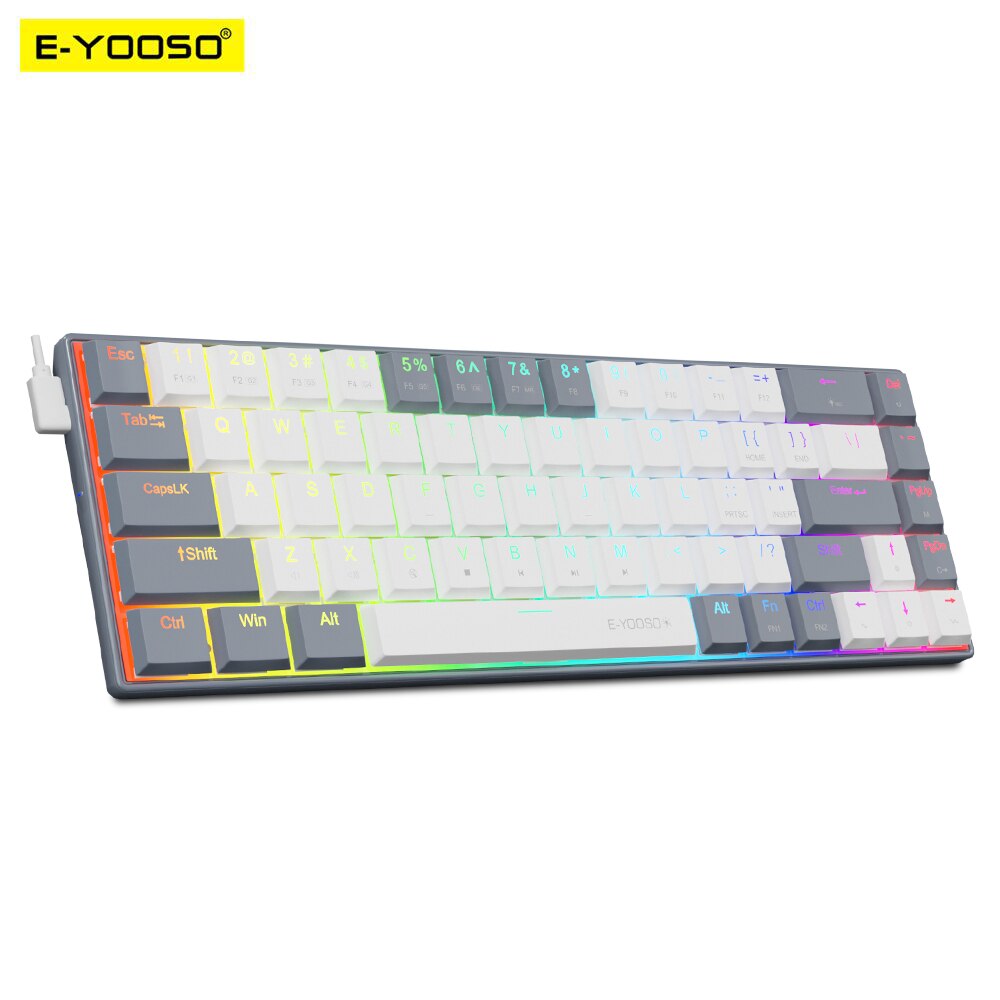 E-YOOSO a68 rgbミニスリムUSB有線機械式ゲー - Gaming Keyboard Mobile のレビューと価格