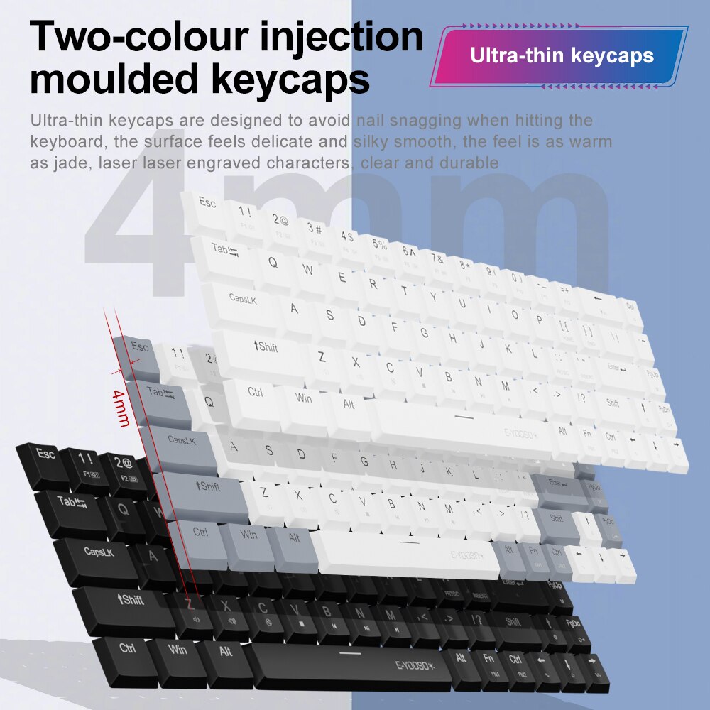 E-YOOSO a68 rgbミニスリムUSB有線機械式ゲー - Gaming Keyboard Mobile のレビューと価格