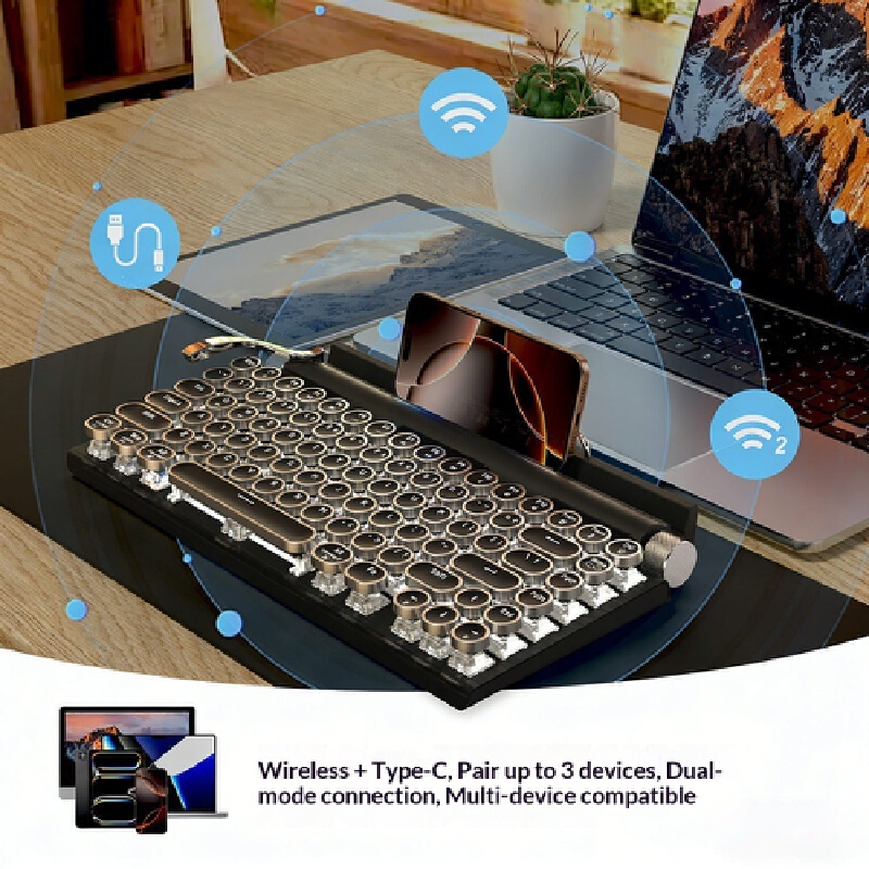 ワイヤレスメカニカルキーボード、レトロタイプライタースタイル - Gaming Keyboard Not Typing のレビューと価格