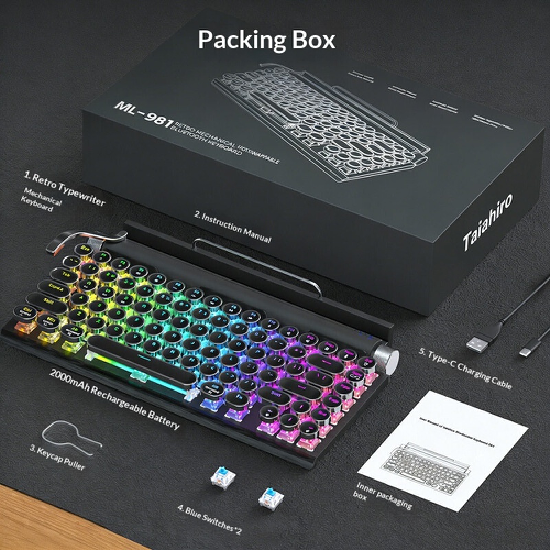 ワイヤレスメカニカルキーボード、レトロタイプライタースタイル - Gaming Keyboard Not Typing のレビューと価格