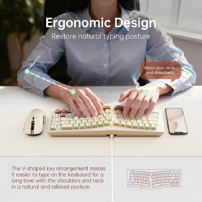 A86 ゲーミングキーボード分割人間工学に基づいた有線バック - Gaming Keyboard Not Typing のレビューと価格